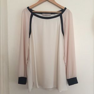Colorblock blouse with sweatshirt detail SP petite